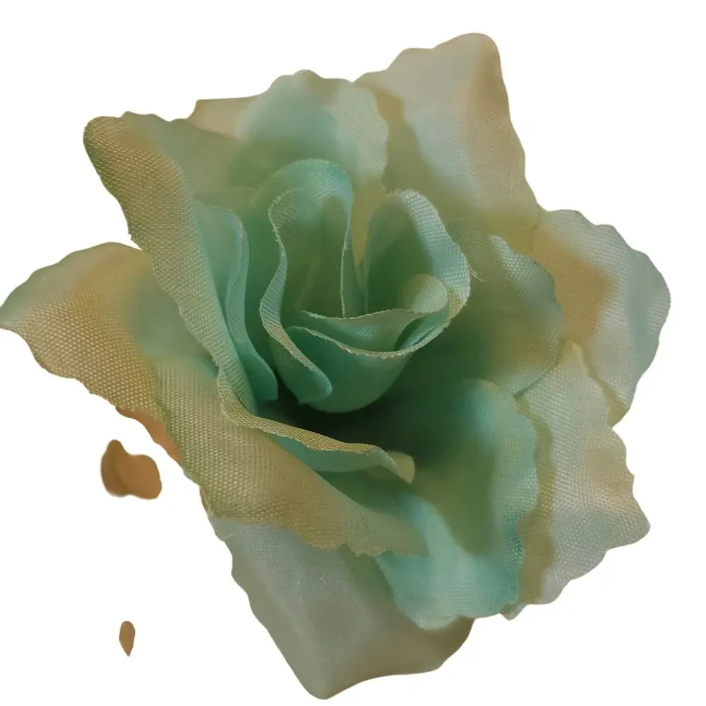 Artificial Mint Aqua Green Roses Lot of 50 2.5in Short Stems Wedding Craft
